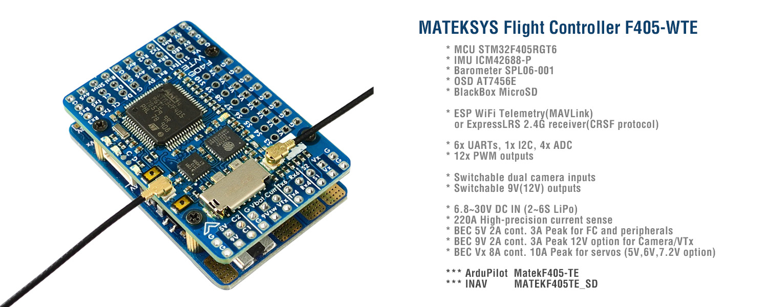Matek Mateksys フライトコントローラー F40 - Mateksys Flight Controller F405 Wte のレビューと価格